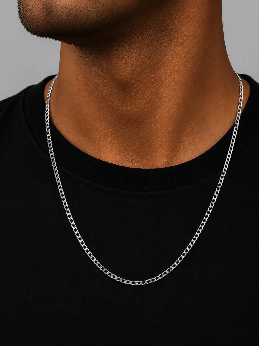 Cadena Grumet de plata 925 para hombre 2 mm 60 cm