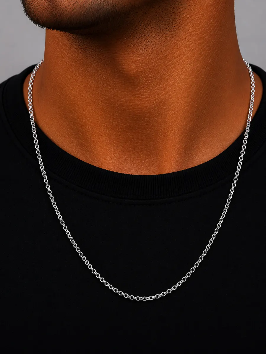 Cadena Rolo de plata 925 para hombre 2 mm 60 cm