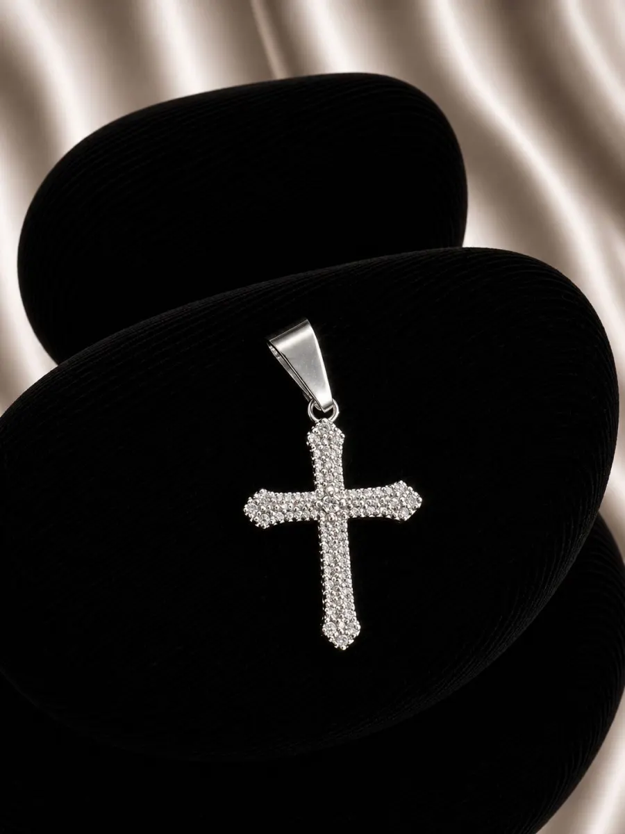 Colgante Cruz con Circones de Plata 925