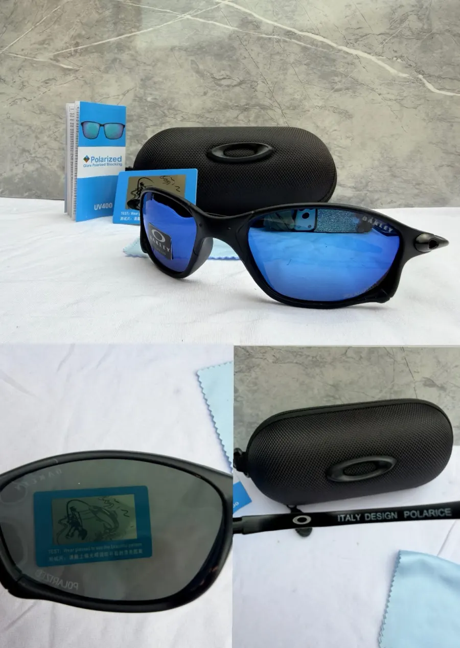 Lentes OKL JUL 136 marco negro lente azul espejo polarizado - foto 2